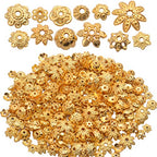 BronaGrand 100 Gram(About 250-350pcs) Bead Caps Metal Spacers Jewelry Findings Accessories for Bracelet Necklace Jewelry Making,Gold - color: Gold