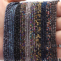 30 Strands 32 Faceted Glass Beads for Jewelry Making 4500pcs 2mm Miny Spacer Bead Round Small Craft Glass Beads for Bracelets Necklaces Earrings (Black Series) - color: Black