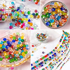 560 Pcs Briollete Crystal Glass Beads for Jewelry Making, Faceted Rondelle With Box, Spacer for DIY Craft Bracelets Charms Wind Chimes, 4/6/8mm (Transparent) - color: Transparent