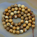 AD Beads Natural Gemstones Faceted Round Spacer Loose Beads 15.5'' 4mm to 10mm (6mm, Faceted Picture Jasper) - color: Faceted Picture Jasper, size: 6mm