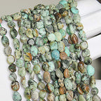 MJDCB Natural Irregular Shape Stone Beads 8-10mm Africa Turquoise Gemstone Energy Cured for Jewelry Making Bracelet Necklaces - color: Africa Turquoise