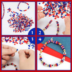 Ferraycle 5700 Pcs Fall Halloween Clay Beads Set Christmas Clay Beads Holiday DIY Jewelry Making Kits for Bracelet Necklace Earring(Red, Blue, White) - color: Red, Blue, White