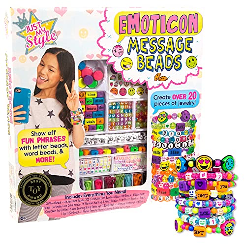 Just My Style Emoticon Message Beads by Horizon Group,DIY 20+ Jewelry Projects Using Symbols & Emoticons.Kit includes Word Beads,Alphabet Beads,Accent Beads,Star & Heart Shaped Beads,ABC Beads & More - style: Emoticon