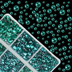 4000Pcs Mixed Size Hot Fix Round Crystals Gems Glass Stones Hotfix Flat Back Rhinestones (Blue Zircon) - color: Blue Zircon, size: 4000 Count (Pack of 1)