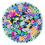 200pcs Flower Polymer Clay Beads, Mixed Flowers Charm Spacer Beads for DIY Bracelet Necklace Jewelry Making - color: Flower