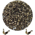 1000Pcs Beads Tips Knot Covers Clamshell Crimp Tips Beads Set Jewelry Making Beads Open Clamshell Fold-Over Bead Tips for Knots & Crimp Findings Jewelry Making DIY Craft（Bronze） - color: Bronze