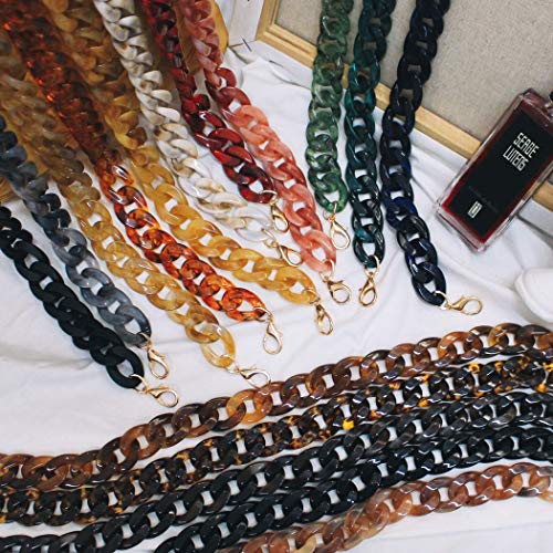 Aumey Clear White Black Brown Acrylic Chain Clutch Purse Strap Handles Bag Handbag Purse Replacement Chains 40 Inches - color: green