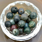 AD Beads Natural Gemstone 10mm Round Loose Beads Big Hole 2mm Sized 30pcs (Indian Agate) - color: Indian Agate