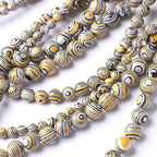 12MM Yellow Peacock Turquoise Round Loose Beads Natural Gem Beads Crystal Energy Stone Beads for Jewelry Making DIY Bracelet Necklace - color: Yellow Peacock Turquoise, size: 12MM