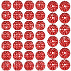 40 Pcs 20 mm Rhinestone Beads Bulk Crystal Round Disco Ball Chunky Bubblegum Beads for Pens Bracelets Charms Craft European Style Jewelry Making Supplies Christmas(Red) - color: Red