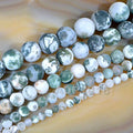 AD Beads Beautiful Natural Matte Gemstone Round Spacer Loose Beads 4-12mm (4mm, 35 Matte Ocean Jasper) - color: 35 Matte Ocean Jasper, size: 4mm