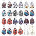 Elecrelive Teardrop Wood Earring Making Kit 36pcs Sport Theme Printed Earring Charms Ball Game Big Wood Pendants with Basketball Baseball Tennis Pattern for DIY Jewelry Making - color: Sport Theme