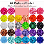 Malynme 4200Pcs Pony Beads, 28 Colors Rainbow Kandi Beads for Hair Braiding, Plastic Pony Beads Bulk for Bracelets Making, DIY Crafts