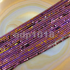 AD Beads Natural Hematite Gemstone Faceted Square Cube Loose Beads 16" (6x6mm, Metallic Purple) - color: Metallic Purple, size: 6x6mm