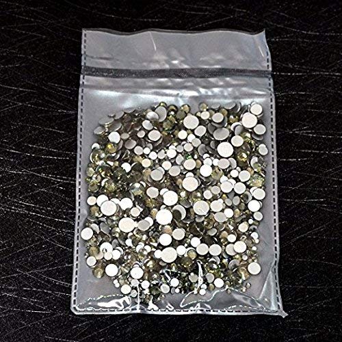 AD Beads 1440 Pieces Mixed Size No Hotfix Glue on Quality Glass Flatback Rhinestones Round Crystal Gems (04 Black Diamond) - color: Black Diamond 04