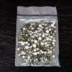 AD Beads 1440 Pieces Mixed Size No Hotfix Glue on Quality Glass Flatback Rhinestones Round Crystal Gems (04 Black Diamond) - color: Black Diamond 04
