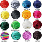 2mm Rattail String,Satin Nylon Trim Cord 16 Bundles 176 Yards Nylon Silk Cord for Jewelry Making Silk Thread Silk Bracelet String
