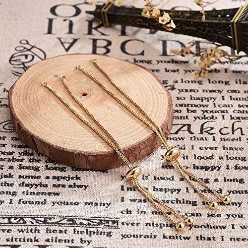 DanLingJewelry 10pcs Adjustable Slider Bracelet Slider Extender Chains Friendship Bracelets with Round Charms for Jewelry Making DIY 9 Inches(240mm) G - color: StyleⅫIII-10 pcs-Golden