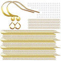 160 PCS/80 Pairs 14K Gold Tone Plated Earring Hooks Hypoallergenic Ear Wires Fish Hooks with 100 PCS Clear Silicone Earring Backs and 100 PCS Jump Rings Gold Earring Findings for DIY Jewelry Making - color: C style-14K Gold Earring Hooks
