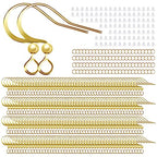 160 PCS/80 Pairs 14K Gold Tone Plated Earring Hooks Hypoallergenic Ear Wires Fish Hooks with 100 PCS Clear Silicone Earring Backs and 100 PCS Jump Rings Gold Earring Findings for DIY Jewelry Making - color: C style-14K Gold Earring Hooks