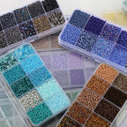 Approx 5000pcs 12/0 Glass Seed Beads for Jewelry Making, 2mm Mix 10 Colors Tube Beads Glass Bugle Beads Waist Beads Kit for Bracelets Necklaces Earrings DIY Supplies (Lake Blue) - color: Lake Blue