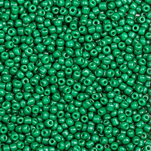 5000pcs Glass Seed Beads, 3mm 8/0 Small Individual Color Seed Beads Mini Pony Bulk for DIY Bracelet Necklaces Wrist Jewelry Making, Green - color: Green