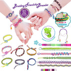 BOLVISEP 2-in-1 Friendship Bracelet Making Kit for Girls Ages 6-12, Arts & Crafts Jewelry Set, DIY String Maker Tool Set with Charm & Stickers, Creative Activity, Best Girls Birthday Gift Kits