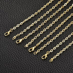 HARFINGTON 20 Pack 18 Inch Necklace Chains Bulk 3.2mm Gold Plated Cable Chains with Lobster Clasps for Jewelry Making - color: Gold, size: 18 Inch x 3.2mm
