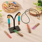 FASHEWELRY 20Pcs Resin Wood Earring Charms Rectangle Wooden Earring Blanks Bar Boho Charms for Jewelry Making Wooden Earring Pieces with Gold Foil - color: 0Rectangle-Mixed Color