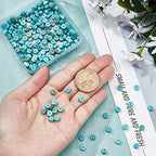 arricraft 2 Strands Natural Turquoise Beads, 6mm Flat Round Heishi Beads Disc Turquoise Gemstone Loose Beads for Bracelets Necklaces Earring Jewelry Making - size: 6x3mm
