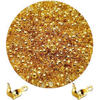 1000Pcs Beads Tips Knot Covers Clamshell Crimp Tips Beads Set Jewelry Making Beads Open Clamshell Fold-Over Bead Tips for Knots & Crimp Findings Jewelry Making DIY Craft（Gold） - color: Gold