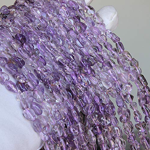 MJDCB Natural Irregular Shape Stone Beads 6-8mm Lilac Amethyst Gemstone Energy Crystal for Jewelry Making Bracelet Necklace - color: Lilac Amethyst