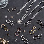 CHGCRAFT 48sets 6 Styles Tibetan Style Alloy S Hook Clasps for Bracelet Necklace Jewelry Making Mixed Color, 1.5x0.63x0.3inch