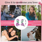 LAZA 925 Sterling Silver Hoop Earrings for Women, Sterling Silver Butterfly Hoops Colorful Flowers Hoop Huggie Earrings Hypoallergenic Jewelry Gifts for Women - color: Flower Earrings