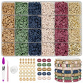 MIIIM Earth Tone Clay Bead Bracelet Kit, Heishi and Flat Clay Beads, Gold Spacer for Jewelry Making, Friendship Kit for Crafts, Concert, Raves, Gifts - color: Earth Tone