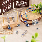 Cheriswelry Rhinestone Enamel Connectors Charm Links Evil Eye Alloy Metal Pendants Antique Silver Flat Round Hamsa Hand Owl Feather Heart Charm Pendant for Bracelet Necklace Jewelry Making - color: Antique Silver-Mixed Shapes