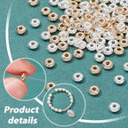 PH PandaHall 100pcs 14K Gold & Silver Spacer Beads, 6x2.5mm Rondelle Bracelet Beads for DIY Jewelry Making