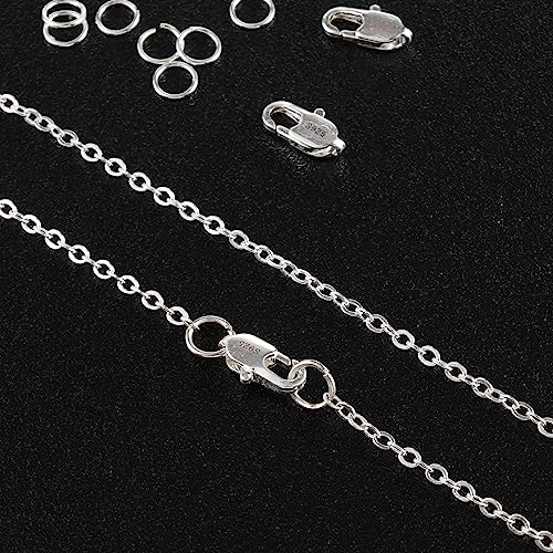 925 Sterling Silver Jewelry Making Lobster Claw 10mm, 23PCS Italian Rectangle Trigger Clasps with Open Jump Rings Set, Small Necklaces Bracelet Connector Clasp Supplies Silver Jewelry Finding Set - color: 23PcsB