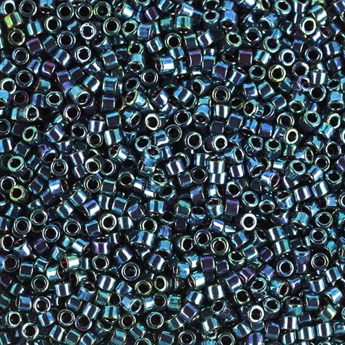 Miyuki Delica Seed Beads – Size 11/0 (1.6 mm), DB1005, Metallic Purple/Gold Iris, 7.2 g, Approx. 1440 Beads, Made in Japan - color: DB1005 - Metallic Purple/Gold Iris