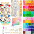 Friendship Bracelet Kit, 14,000pcs 48 Colors Bracelet Making Kit Clay Beads with Number Letter Bead Set Concert Merch Arts and Crafts Gifts for Kids Teen Girls Jewelry Making Supplies Bracelet Maker1 - color: Rainbow color