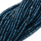 115pcs 4x2mm Rondelle Faceted Natural Jade Beads, Dyed Stone Beads Abacus Disk Stone Spacer Charm Bead for DIY Bracelet Necklace Jewelry Making Keychain Phone Chain Ornament, Marine Blue - color: Marine Blue