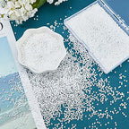 PandaHall Elite 6000 Pcs 11/0 Glass Seed Beads Opaque White Round Pony Bead Waist Beads Mini Spacer Beads Diameter 2mm for Bracelet Jewelry Making - color: White-6000 Pcs