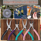 URSKYTOUS 4Pcs Jewelry Pliers Set Jewelry Making Pliers Tools Kit Include Jewelry Making Needle Nose Chain Nose Round Bent Pliers Wire Cutter for Bracelet Beading DIY Craft Jewelry Making Supplies - color: Ch Mix Color