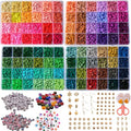 XMZCOLA Clay Beads Charm Bracelet Making kit, 12800pcs Pcs 96 Colors 6mm Flat Spacer HEI shi Beads Kits, Crafts Gifts Set for 2026 Christmas Gifts - color: 96 colors