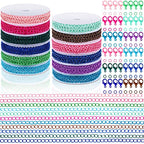 12 Rolls 120 Feet 4 mm Jewelry Making Chains Necklace Chains Jewelry Making Supplies Jewelry Chain Link Cable Chain Roll with 120 Lobster Clasps 50 Jump Rings for DIY Earring Bracelet, 12 Colors