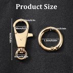 salbsever 3 Pcs Bag Charm Clip Gold Swivel Hooks for Purses Heavy Duty Gold Purse Charms for Handbags Purses Clasps for Bag Making Lobster Clasp Keychain Clip for DIY Crafts Making Accessories