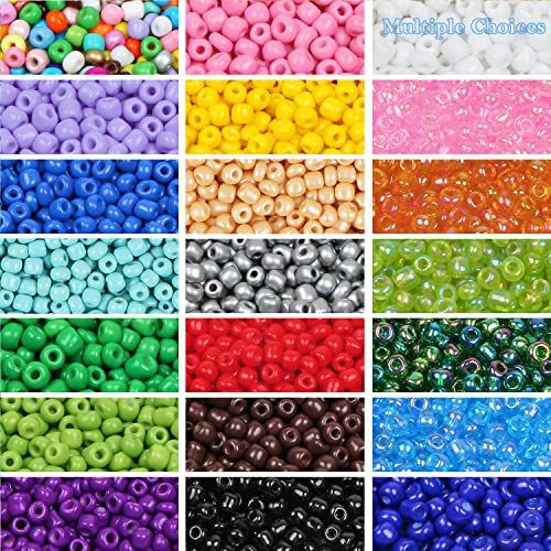 2200pcs Glass Seed Beads Bulk - 4mm, Mini, Spacer & Loose Beads for Jewelry Making & DIY Crafts (Orange Red) - color: Orange Red