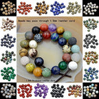 AD Beads Natural Gemstone 10mm Round Loose Beads Big Hole 2mm Sized 30pcs (White Pearl) - color: White Pearl