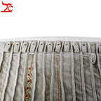Portable Jewelry Roll Untangled Secure Necklace Travel Storage Bag Displays Holder 16 Chain (Black PU and gray velvet) - color: Black PU and gray velvet