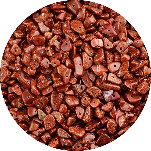 Natural Chip Stone Beads Gold Sandstone 5-8mm About 400 Pieces Irregular Gemstones Healing Crystal Loose Rocks Bead Hole Drilled DIY for Bracelet Jewelry Making Crafting (5-8mm, Gold Sandstone) - color: Gold Sandstone
